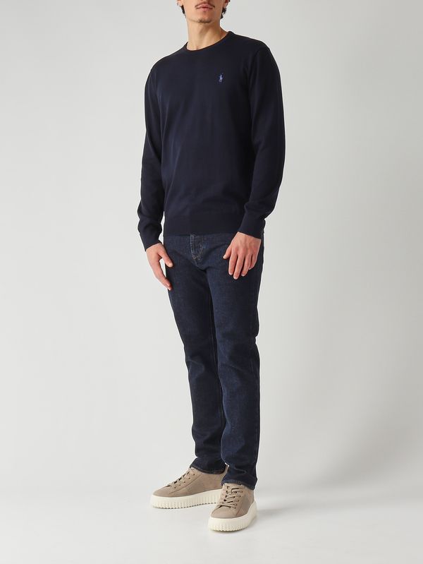 2. Pull coupe slim en coton pour homme Bleu marine Polo Ralph Lauren 710684957
