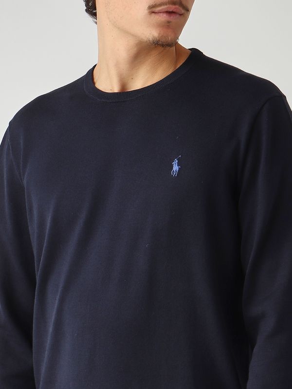 5. Pull coupe slim en coton pour homme Bleu marine Polo Ralph Lauren 710684957