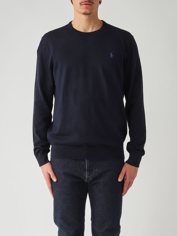 1. Pull coupe slim en coton pour homme Bleu marine Polo Ralph Lauren 710684957