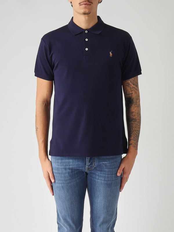 Men's slim fit polo in Pima Cotton Navy Polo Ralph Lauren