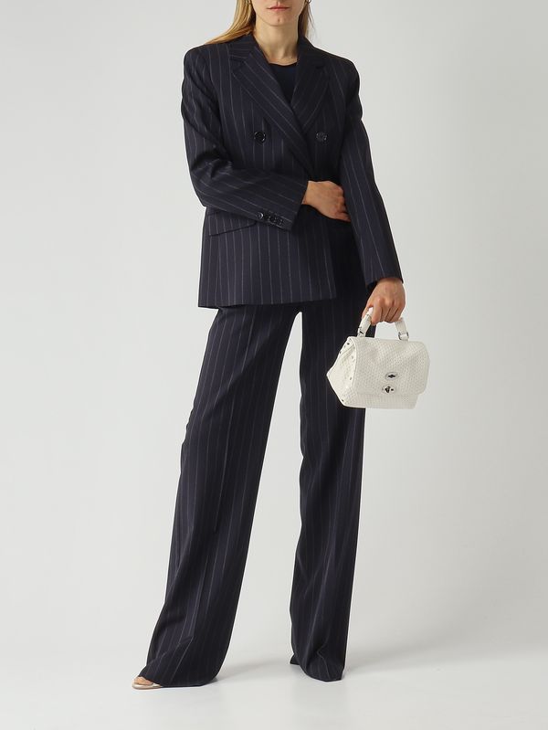 2. Pantalone donna Onagro in lana vergine Blu Gessato Max Mara Studio 2616041041600