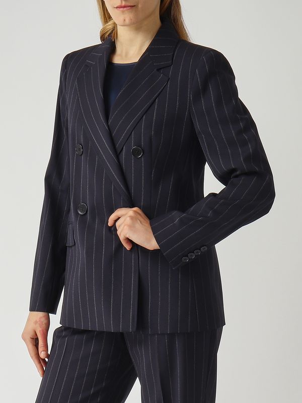 5. Pantalone donna Onagro in lana vergine Blu Gessato Max Mara Studio 2616041041600