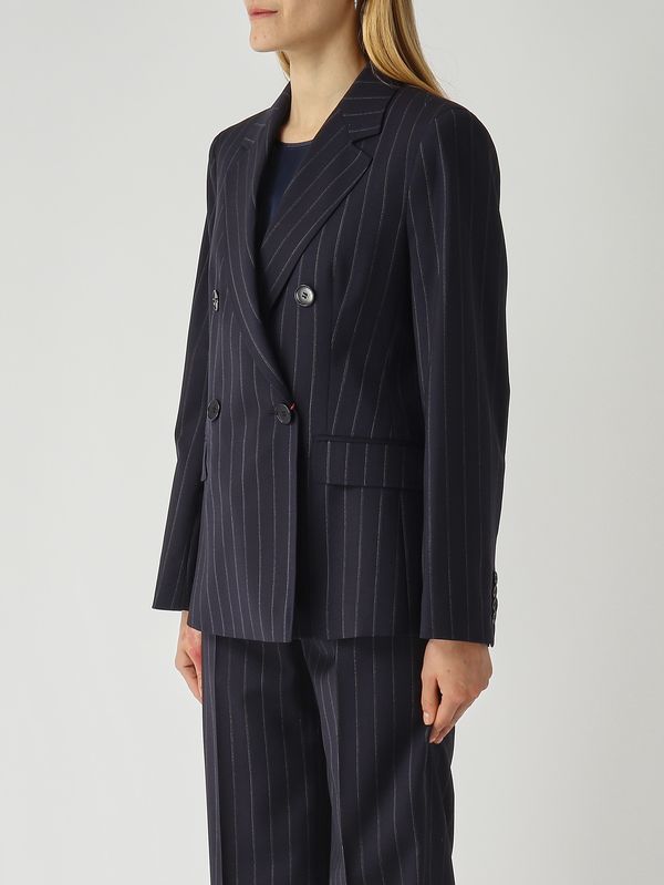 3. Pantalone donna Onagro in lana vergine Blu Gessato Max Mara Studio 2616041041600