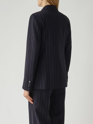 4. Pantalone donna Onagro in lana vergine Blu Gessato