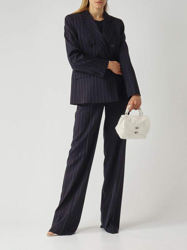 2. Pantalone donna Enfasi in lana vergine Blu Gessato Max Mara Studio 2616131071600