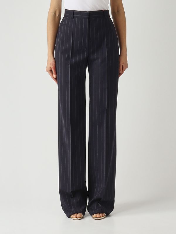 Pantalon Enfasi en laine vierge pour femme Bleu à rayures tennis Max Mara Studio