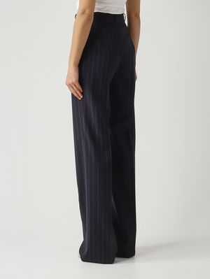 4. Pantalone donna Enfasi in lana vergine Blu Gessato
