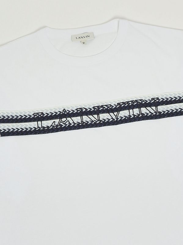 3. T-shirt garçon en coton Blanc-Bleu Lanvin n30362