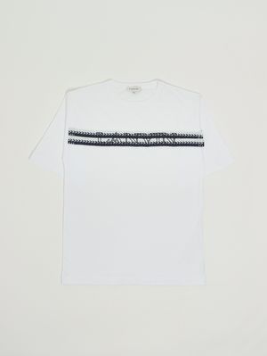 1. T-shirt garçon en coton Blanc-Bleu