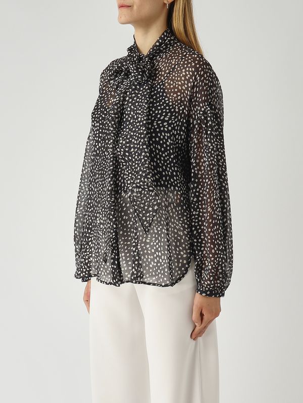 3. Blouse Etere en soie pour femme Noir-Ivoire Max Mara Studio 2616261015600