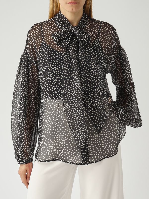 5. Blouse Etere en soie pour femme Noir-Ivoire Max Mara Studio 2616261015600