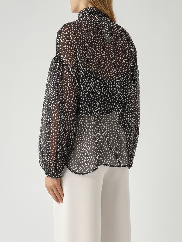 4. Blouse Etere en soie pour femme Noir-Ivoire Max Mara Studio 2616261015600