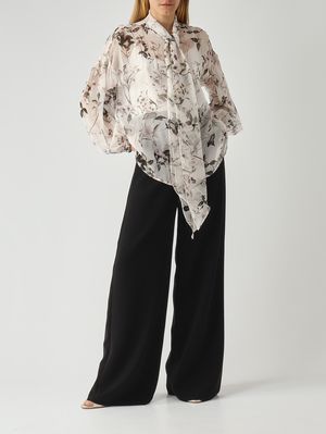 2. Women's Etere blouse in silk Ivory-Floral