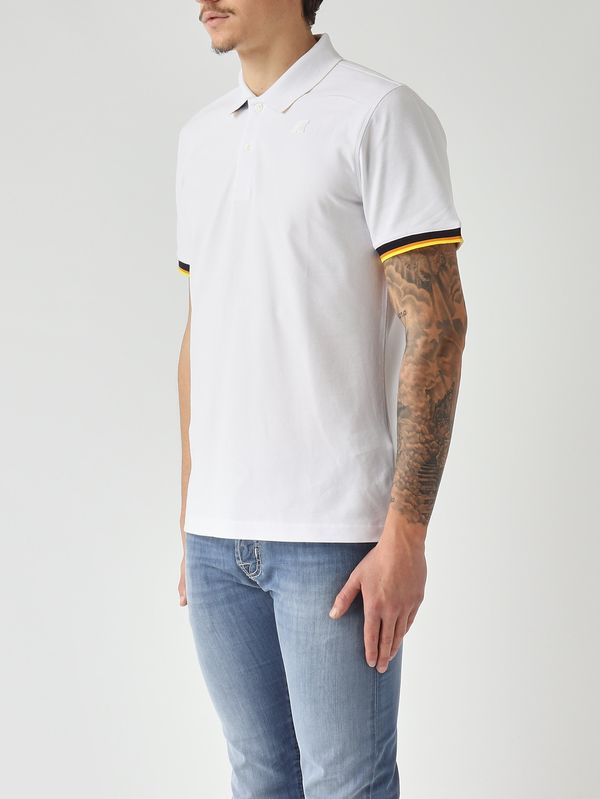 2. Polo de hombre Vincent en algodón piqué elástico Blanco K-Way k1125bw