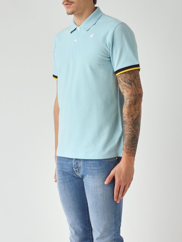 2. Polo homme Vincent en coton stretch piqué Céleste K-Way k1125bw