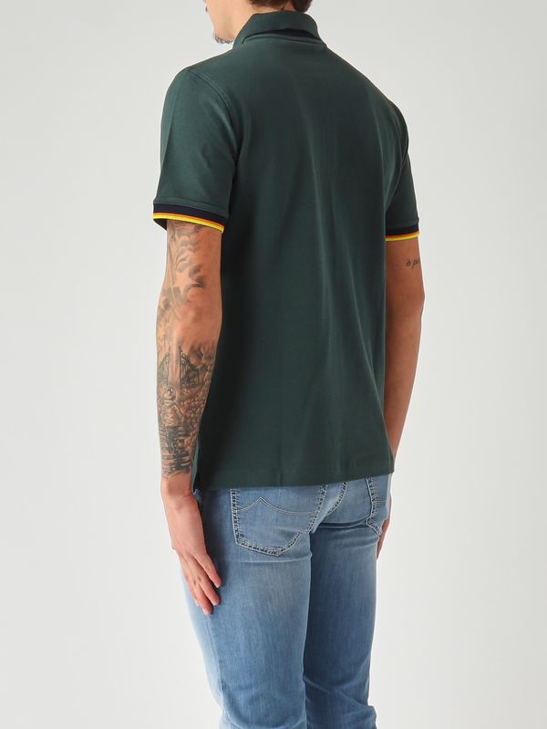 3. Polo de hombre Vincent en algodón piqué elástico Verde Caqui K-Way k1125bw