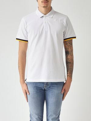 1. Polo de hombre Vincent en algodón piqué elástico Blanco