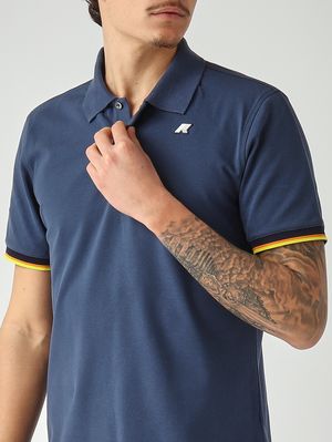 4. Herren-Poloshirt Vincent aus Stretch-Baumwollpiqué Indigoblau