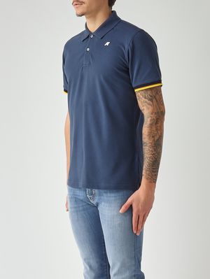 2. Herren-Poloshirt Vincent aus Stretch-Baumwollpiqué Indigoblau