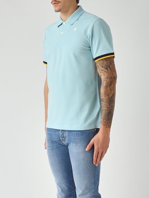 2. Polo homme Vincent en coton stretch piqué Céleste