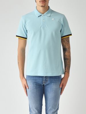 1. Polo homme Vincent en coton stretch piqué Céleste
