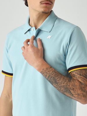 4. Polo homme Vincent en coton stretch piqué Céleste