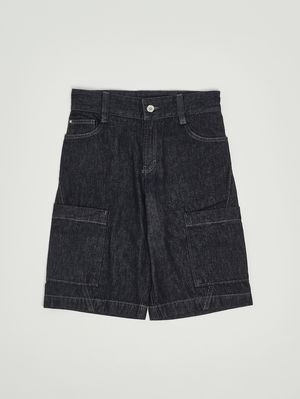 1. Bermuda garçon en denim de coton Bleu Denim