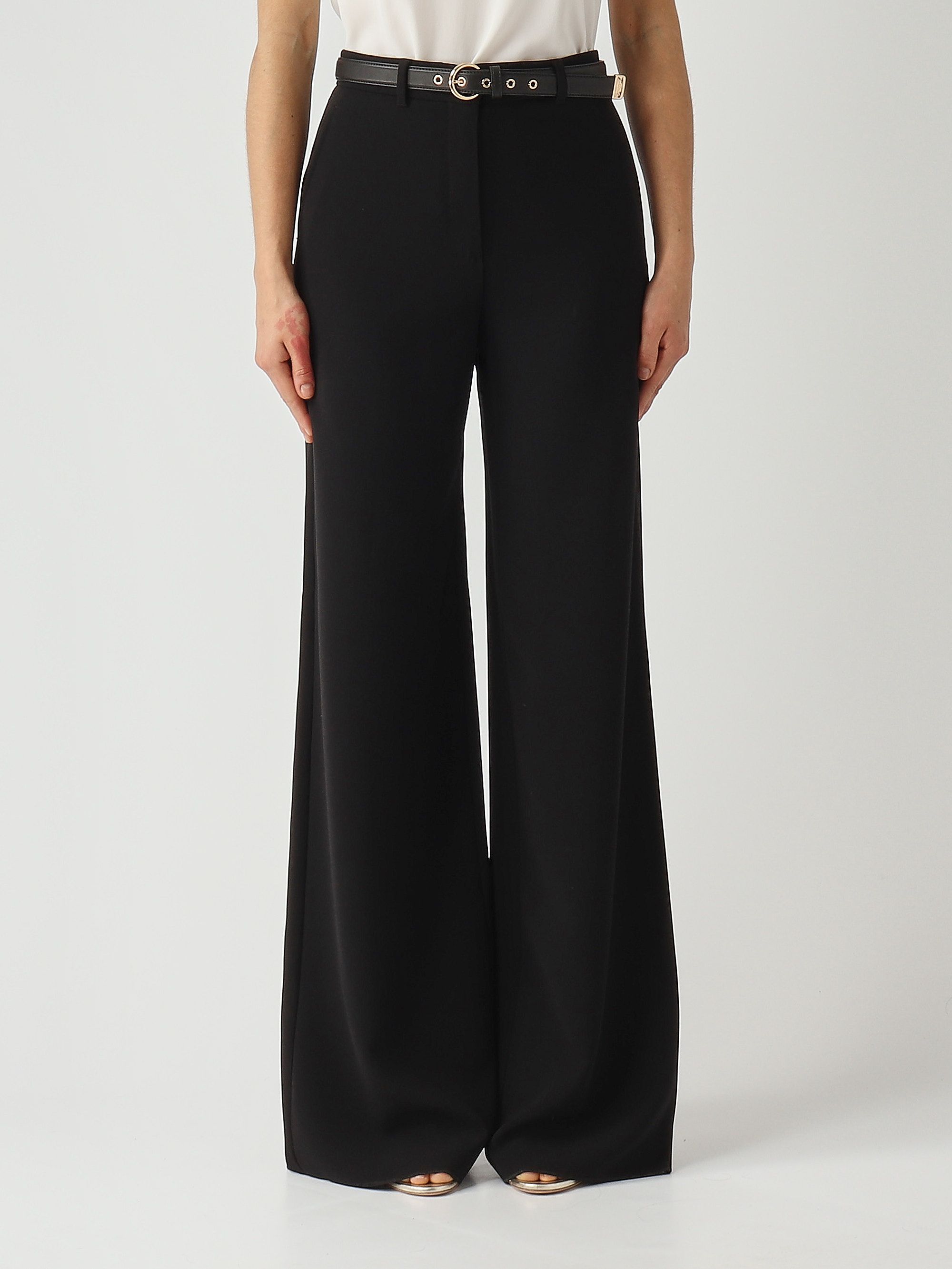 Women's Amico crepe trousers 2616131025600 Black | Caposerio.com