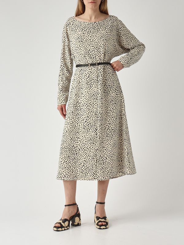 2. Robe Piroghe en twill effet soie pour femme Ivoire-Noir Max Mara Studio 2616221015600