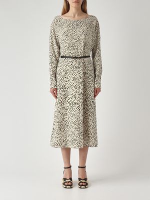 1. Robe Piroghe en twill effet soie pour femme Ivoire-Noir