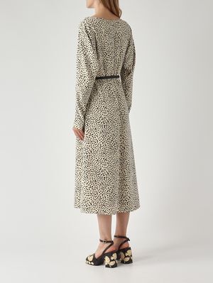 4. Robe Piroghe en twill effet soie pour femme Ivoire-Noir