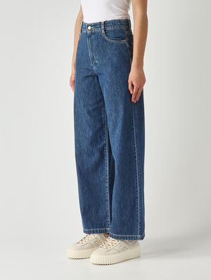 3. Damen-Jeans Zeus aus Baumwolle und Kapok Mittelblaues Denim