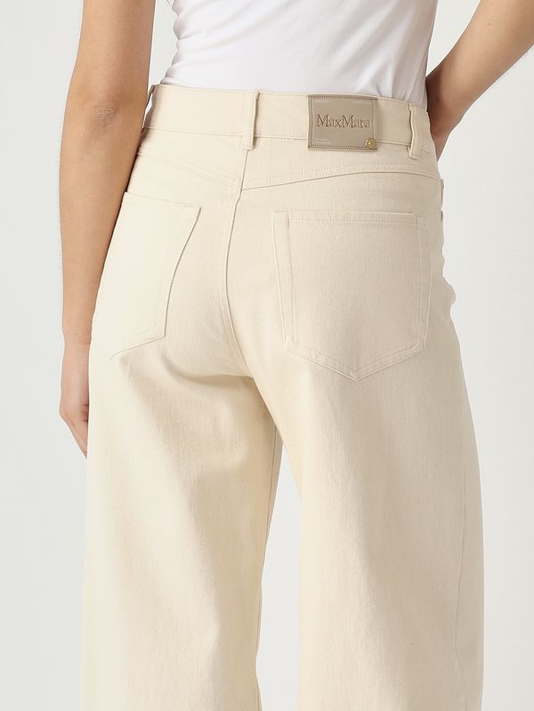 5. Pantalón de mujer Zarina de algodón elástico Leche S Max Mara 2619131101600