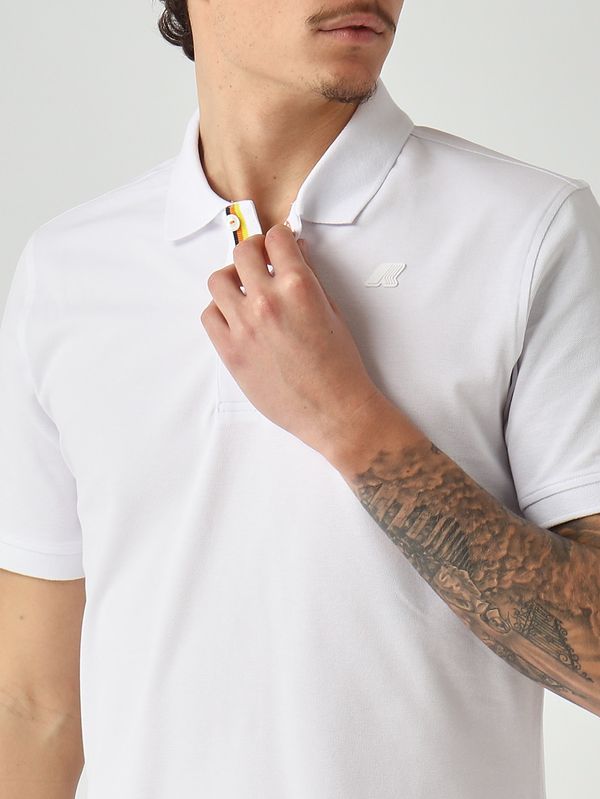 4. Polo homme Vinnie en coton piqué stretch Blanc K-Way k1125cw