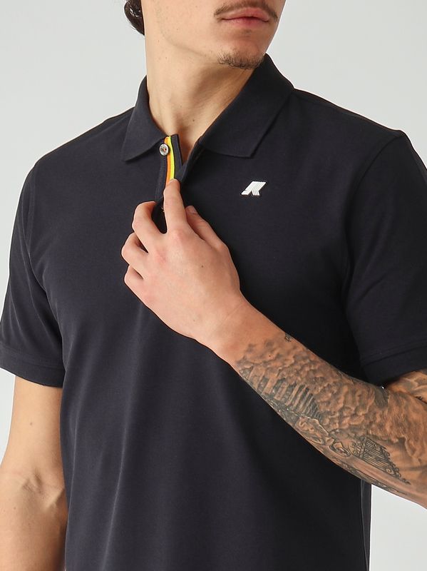 4. Polo uomo Vinnie in cotone stretch piquè Navy K-Way k1125cw