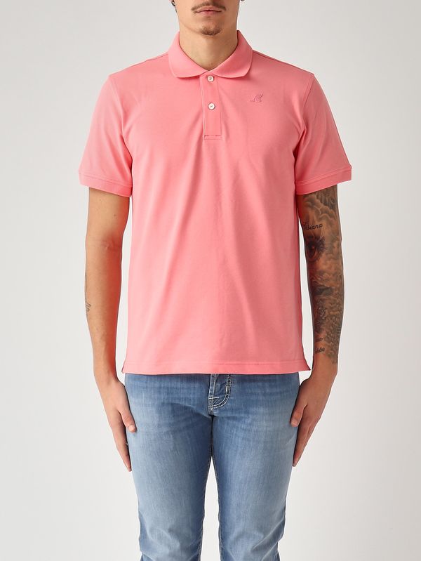 1. Men's Amedee polo in stretch cotton piqué Geranium K-Way k5127bw