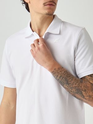 4. Polo homme Amedee en coton piqué stretch Blanc