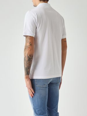 3. Polo homme Amedee en coton piqué stretch Blanc
