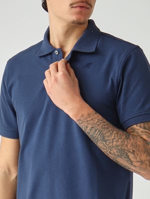 4. Polo homme Amedee en coton piqué stretch Bleu Indigo