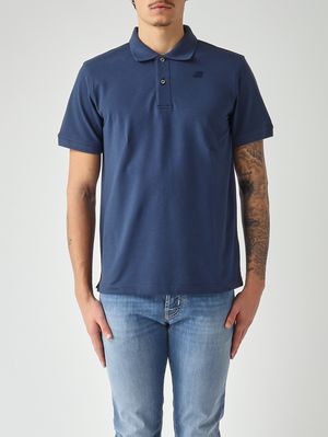 1. Polo homme Amedee en coton piqué stretch Bleu Indigo