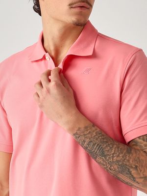 4. Men's Amedee polo in stretch cotton piqué Geranium