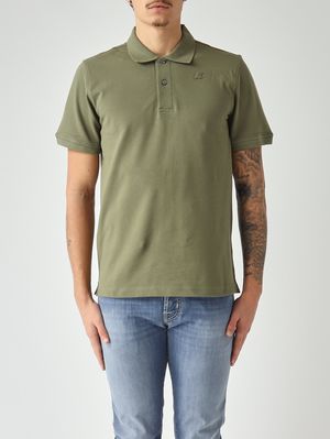 1. Polo homme Amedee en coton piqué stretch Vert mousse