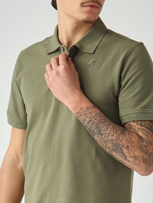 4. Polo homme Amedee en coton piqué stretch Vert mousse