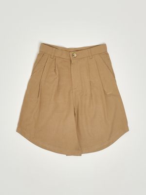1. Short en lyocell et coton pour fille Beige