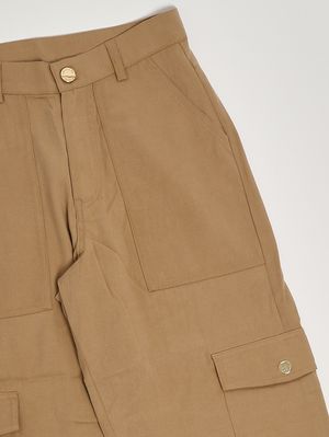 3. Pantalón para niña de mezcla de algodón. Beige