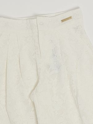 3. Pantalón para niña de mezcla de algodón. Blanco sucio