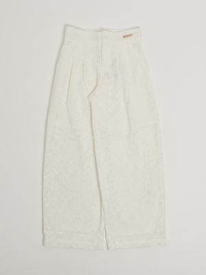 1. Pantalón para niña de mezcla de algodón. Blanco sucio