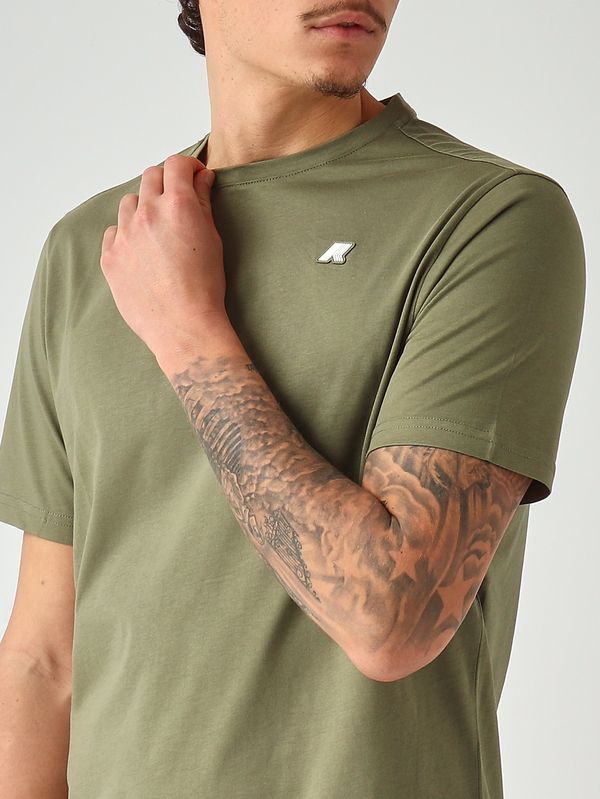 4. T-shirt uomo Odom in cotone Verde Muschio K-Way k7125uw