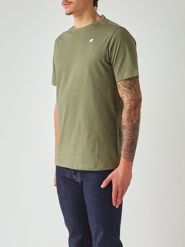 2. T-shirt uomo Odom in cotone Verde Muschio K-Way k7125uw