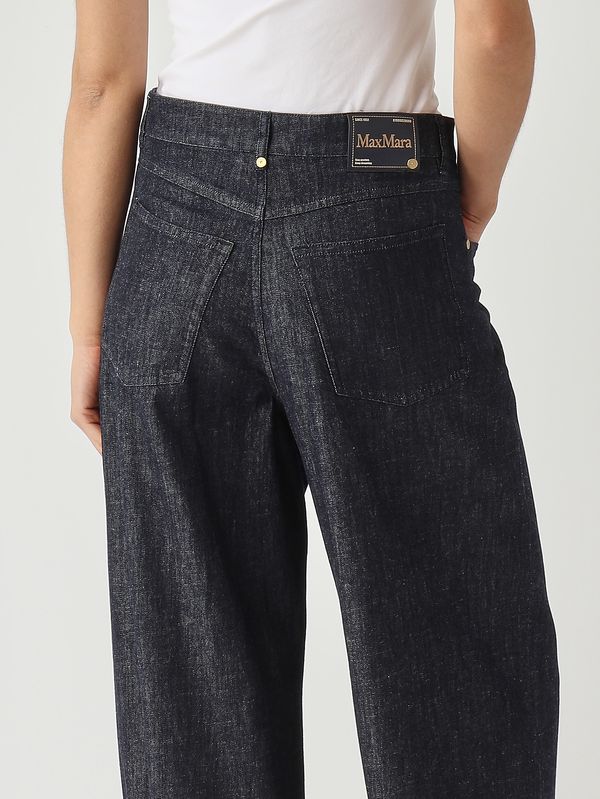 5. Jeans de mujer Lavinia de algodón y kapok Denim oscuro S Max Mara 2619181041600